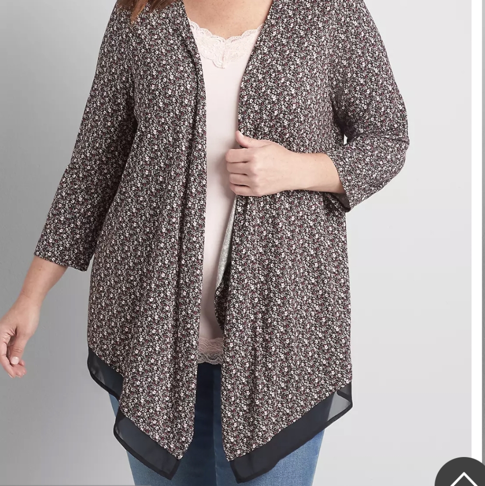 NWT Lane Bryant open front chiffon cardigan